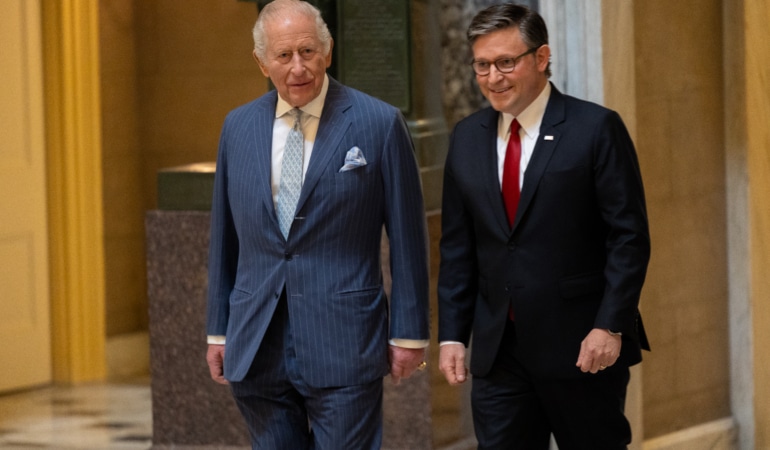 İngiltere Kralı 3. Charles, ABD Kongresi’nde yapacağı konuşma öncesi Kongre Binası’na geldi