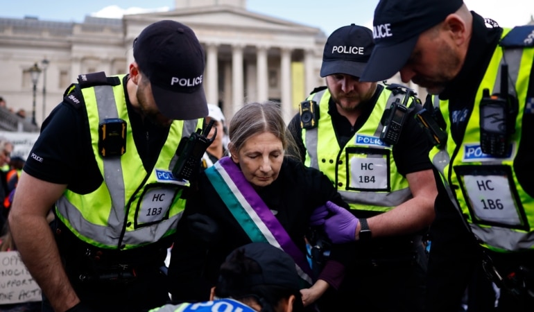 Palestine Action protesters hold a mass-action protest following the Metropolitan Police U-Turn