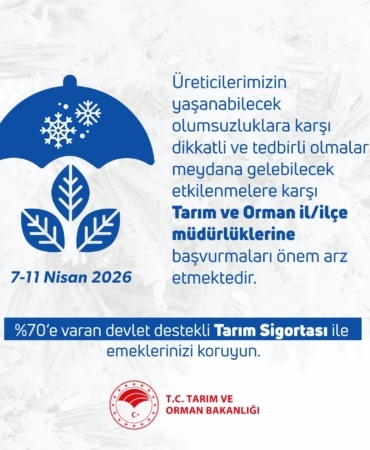 Tarım ve Orman Bakanlığından 'zirai don' uyarısı